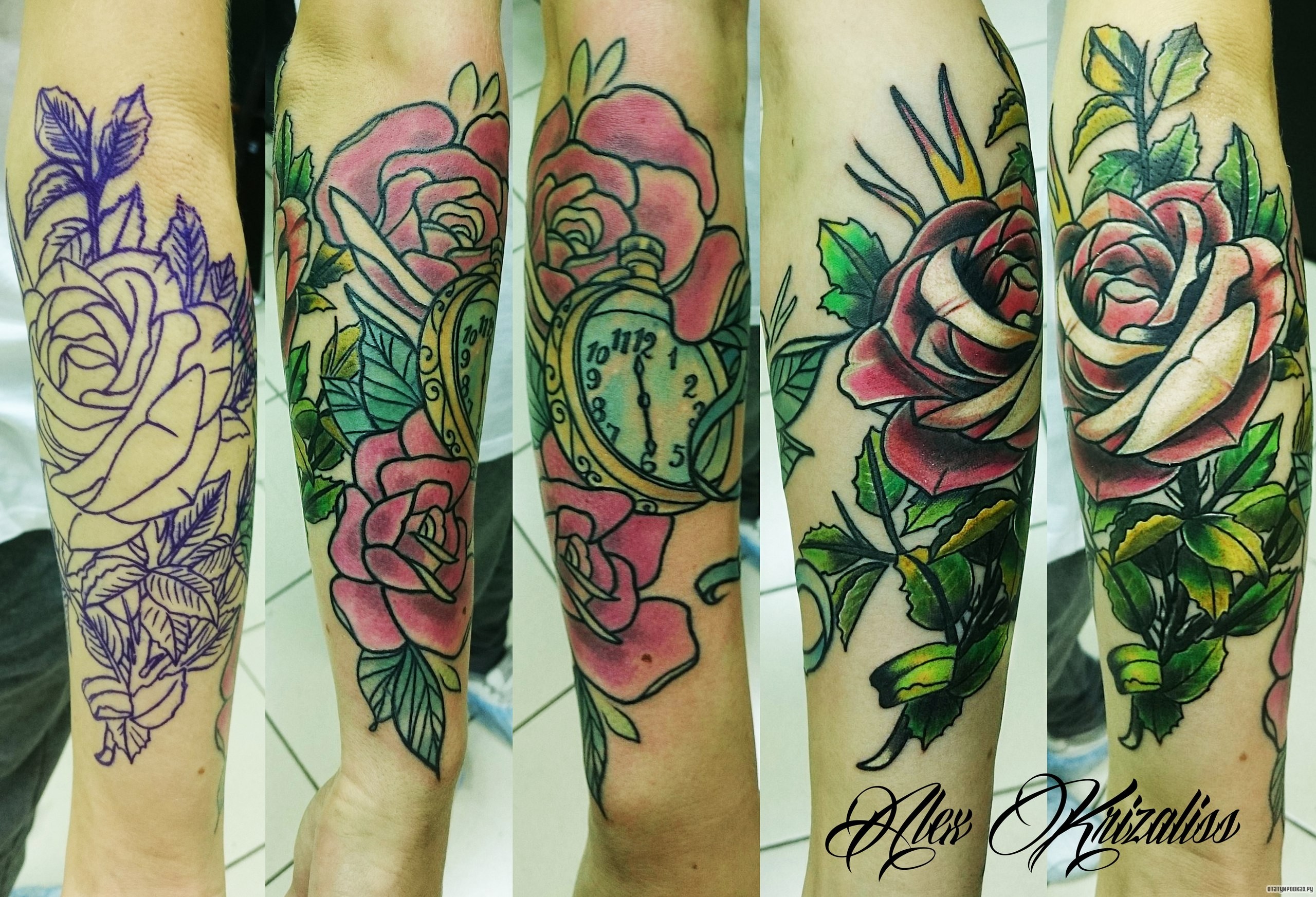 Фотография татуировки под названием «Каверап роза»