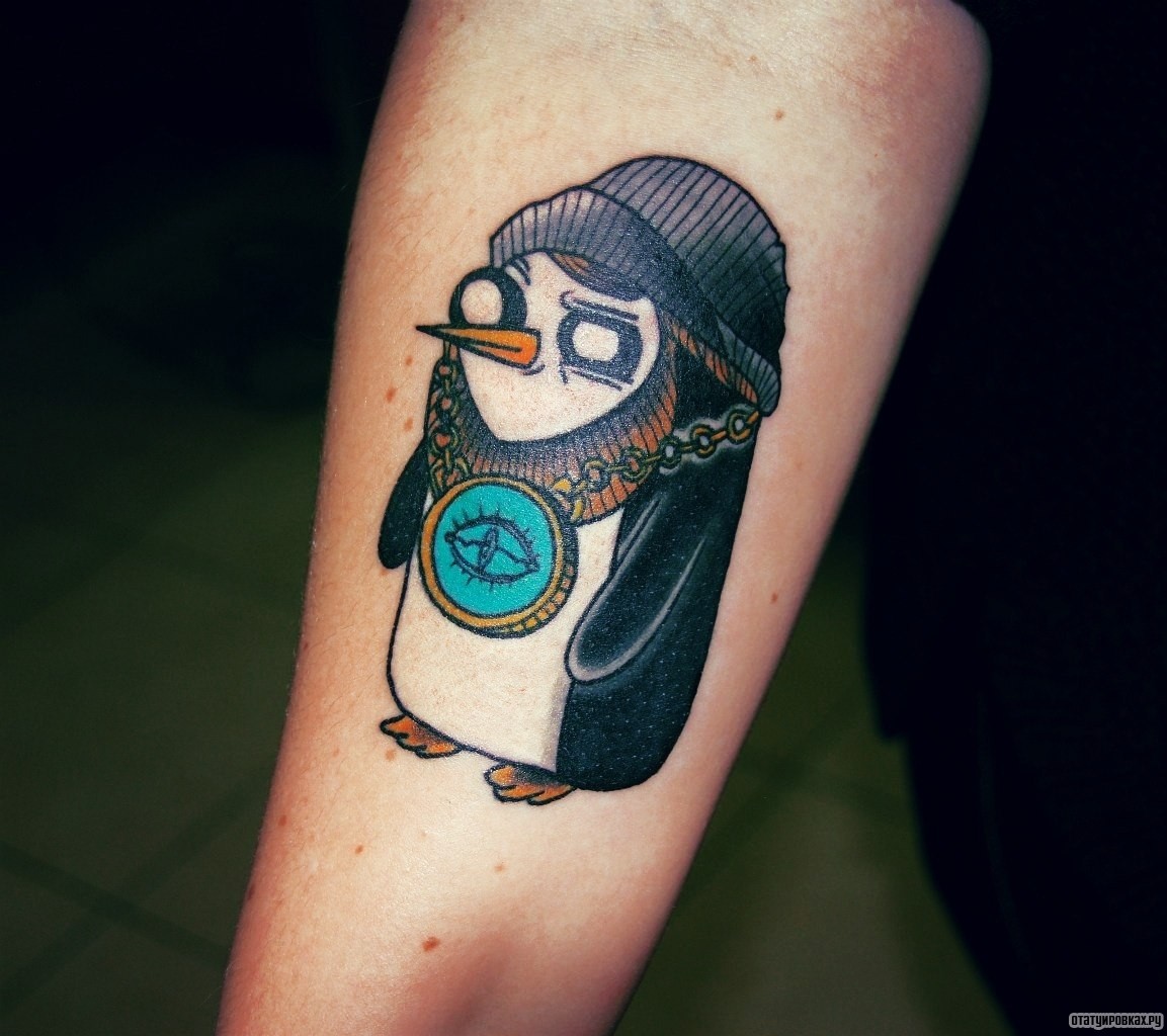 Фотография татуировки под названием «Пингвин мультяшный»
