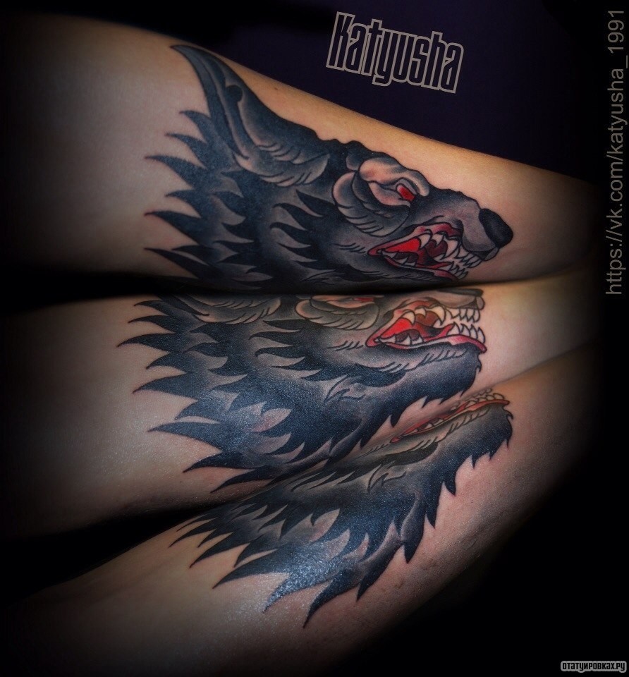 Фотография татуировки под названием «Волк японский»