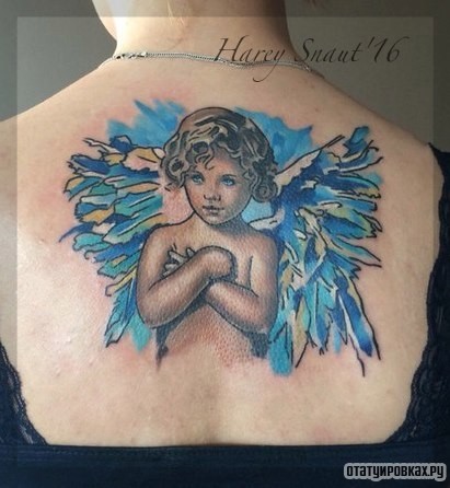 Фотография татуировки под названием «Ангелок»
