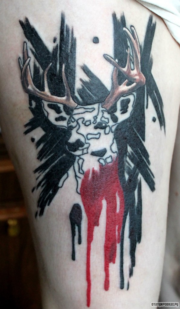 Фотография татуировки под названием «Олень»