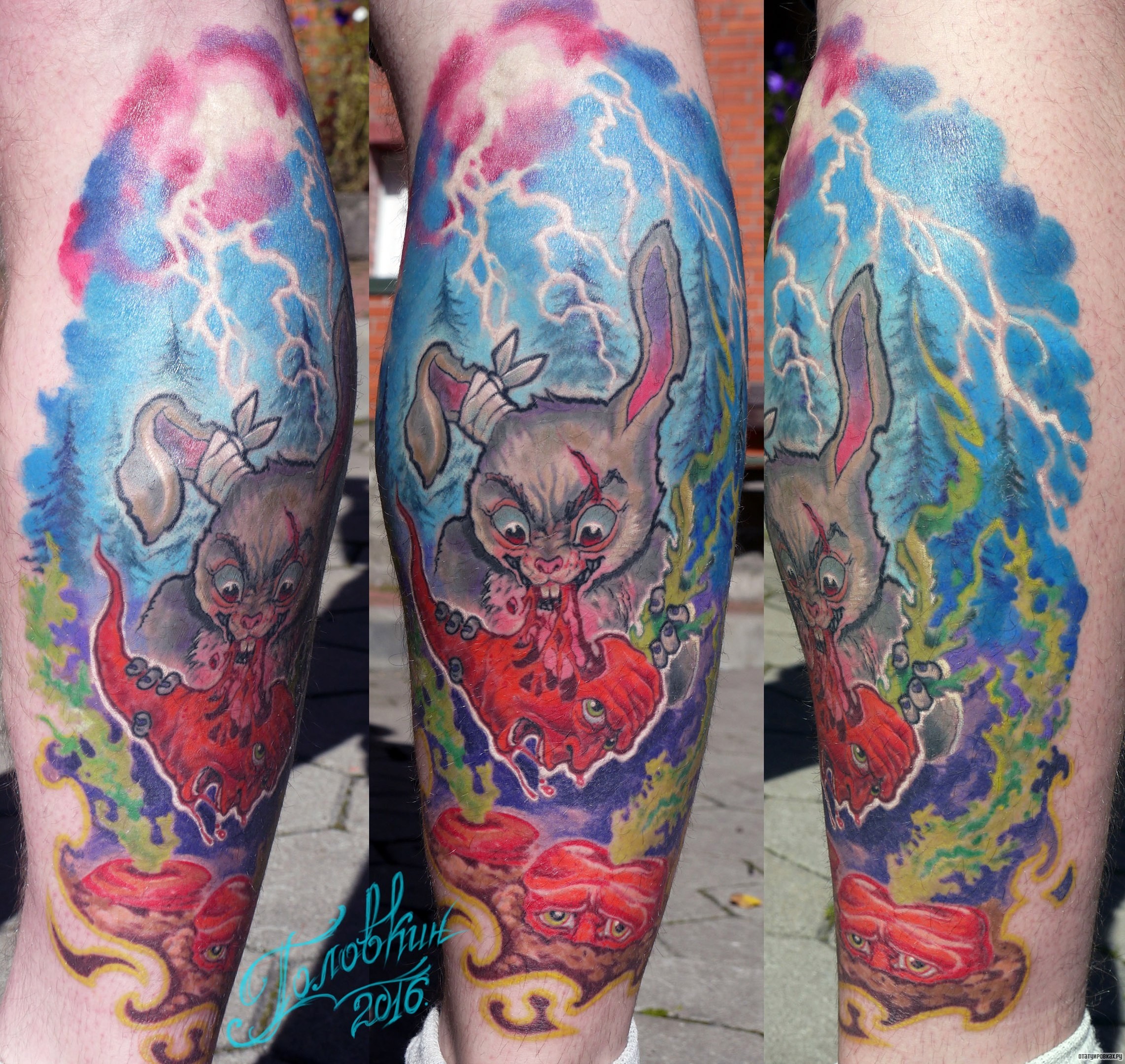Фотография татуировки под названием «Ужасный кролик»