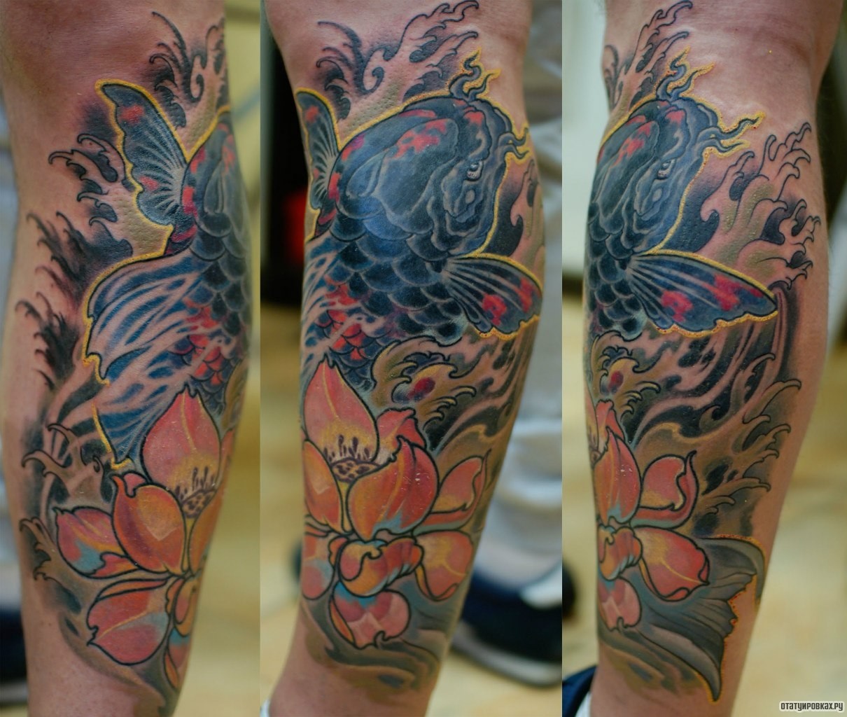 Фотография татуировки под названием «Корп и лилия»