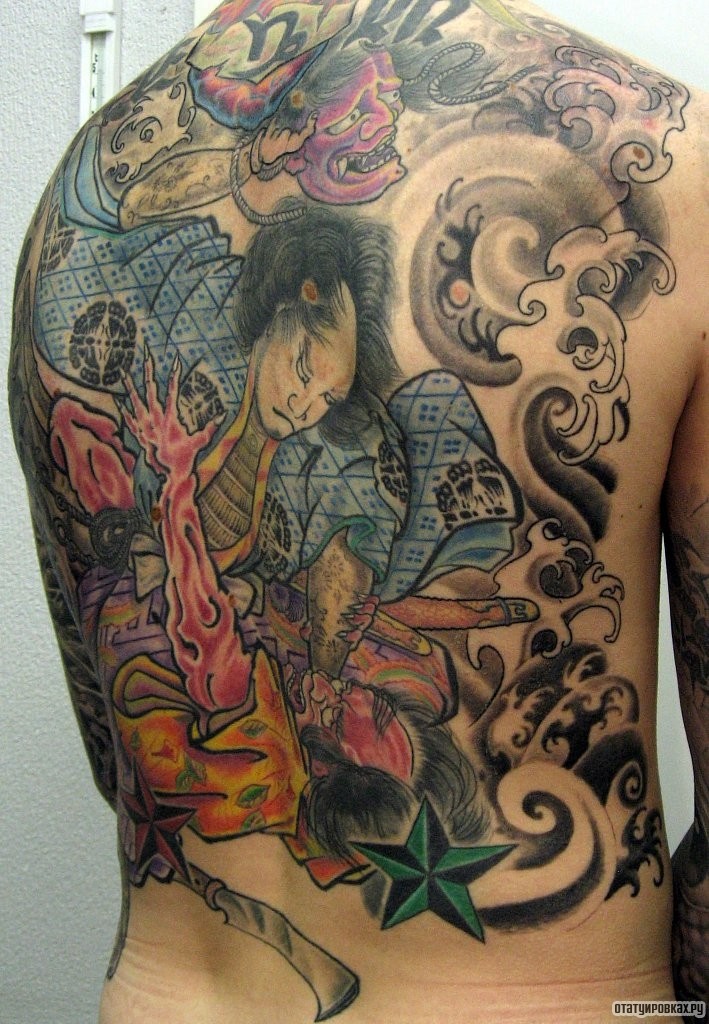 Фотография татуировки под названием «Японский мотив татуировки»