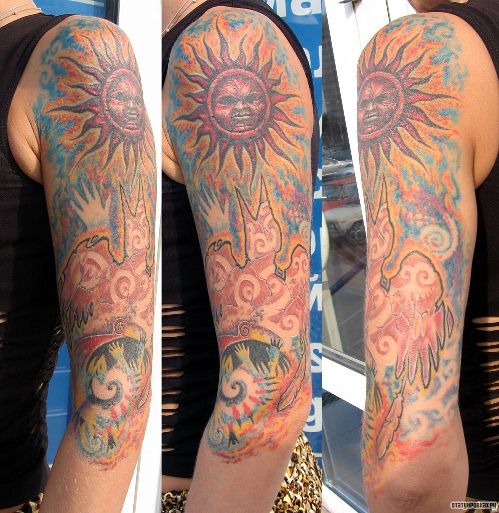 Фотография татуировки под названием «Солнце»