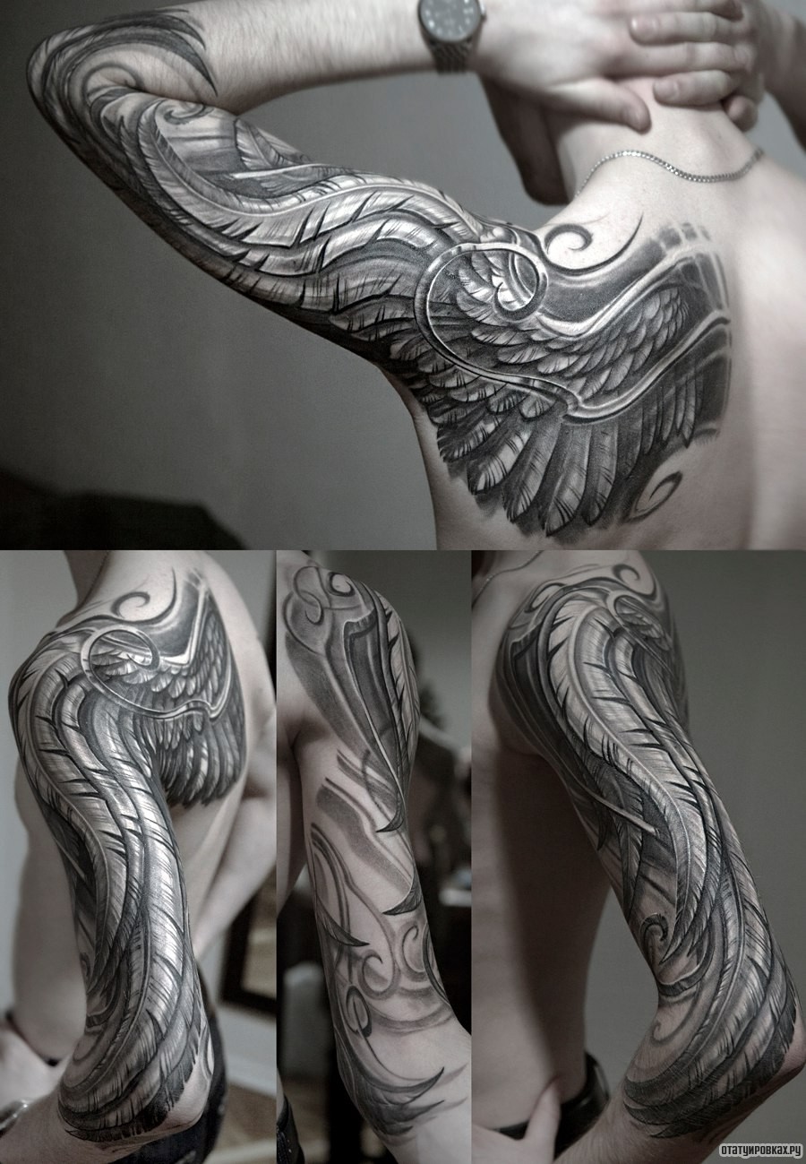 Фотография татуировки под названием «Большое крыло»
