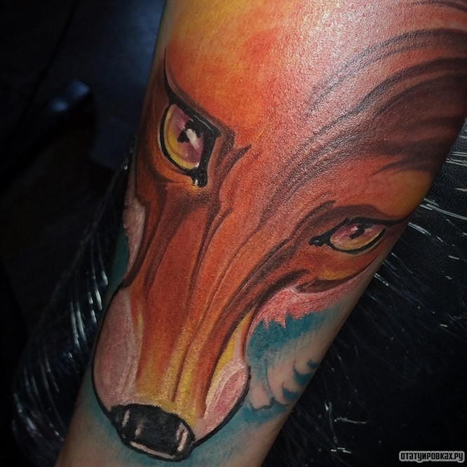 Фотография татуировки под названием «Морда лисы»