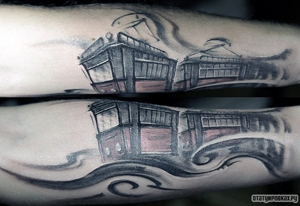 Фотография татуировки под названием «Трамвай»