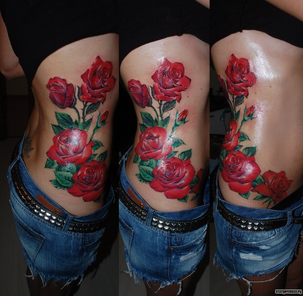 Фотография татуировки под названием «Украшение из роз»