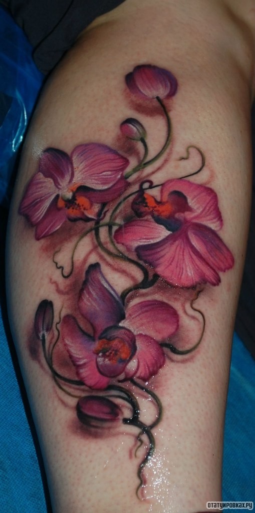 Фотография татуировки под названием «Орхидеи»