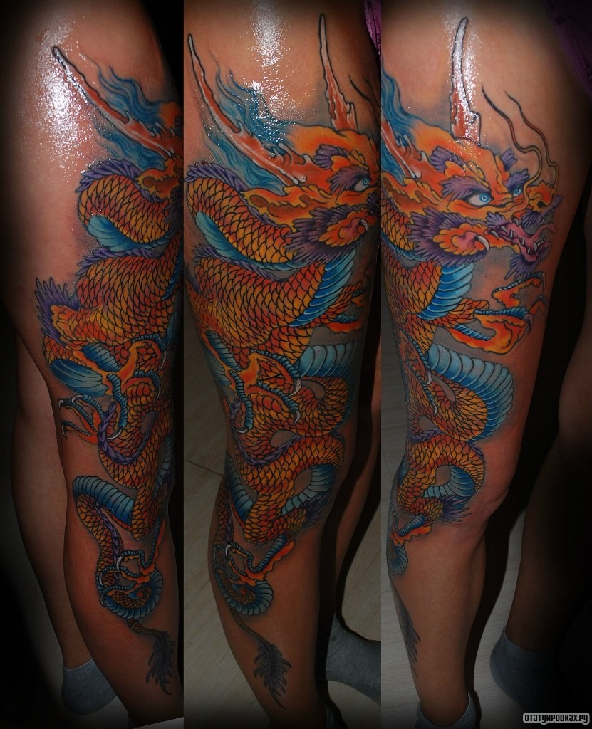 Фотография татуировки под названием «Китайский дракон»