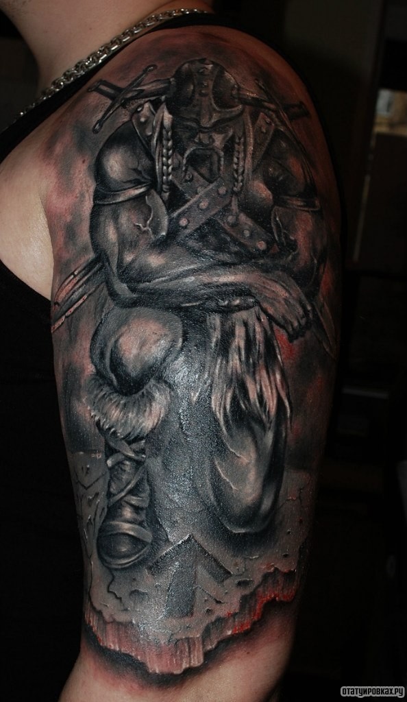 Фотография татуировки под названием «Богатырь, викинг»