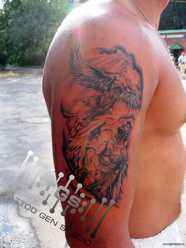 Фотография татуировки под названием «Ангелы»