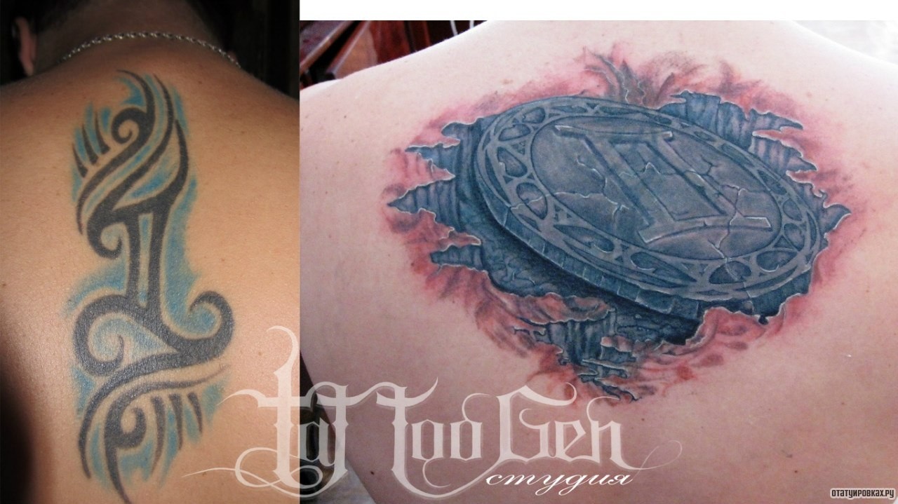 Фотография татуировки под названием «Монета руна»