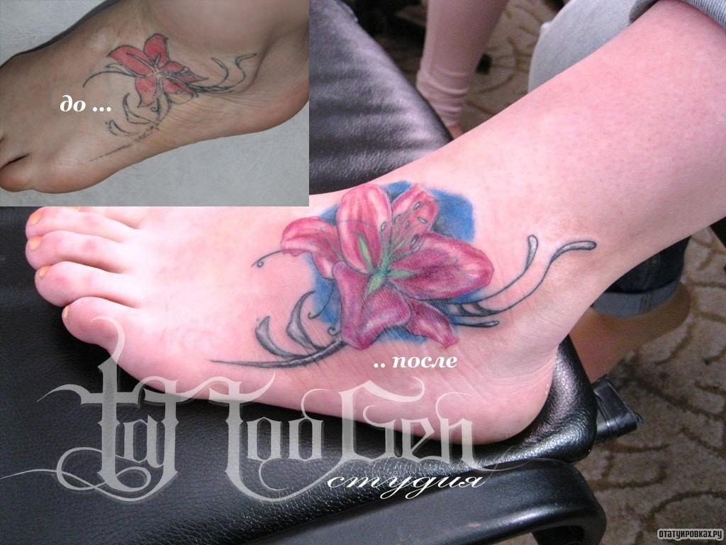 Фотография татуировки под названием «Лилия узор»