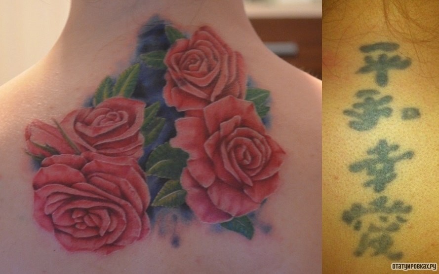 Фотография татуировки под названием «Четыре розы»