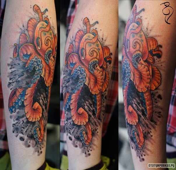 Фотография татуировки под названием «Японский осьминог»