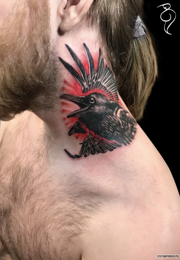 Фотография татуировки под названием «Ворона черная»