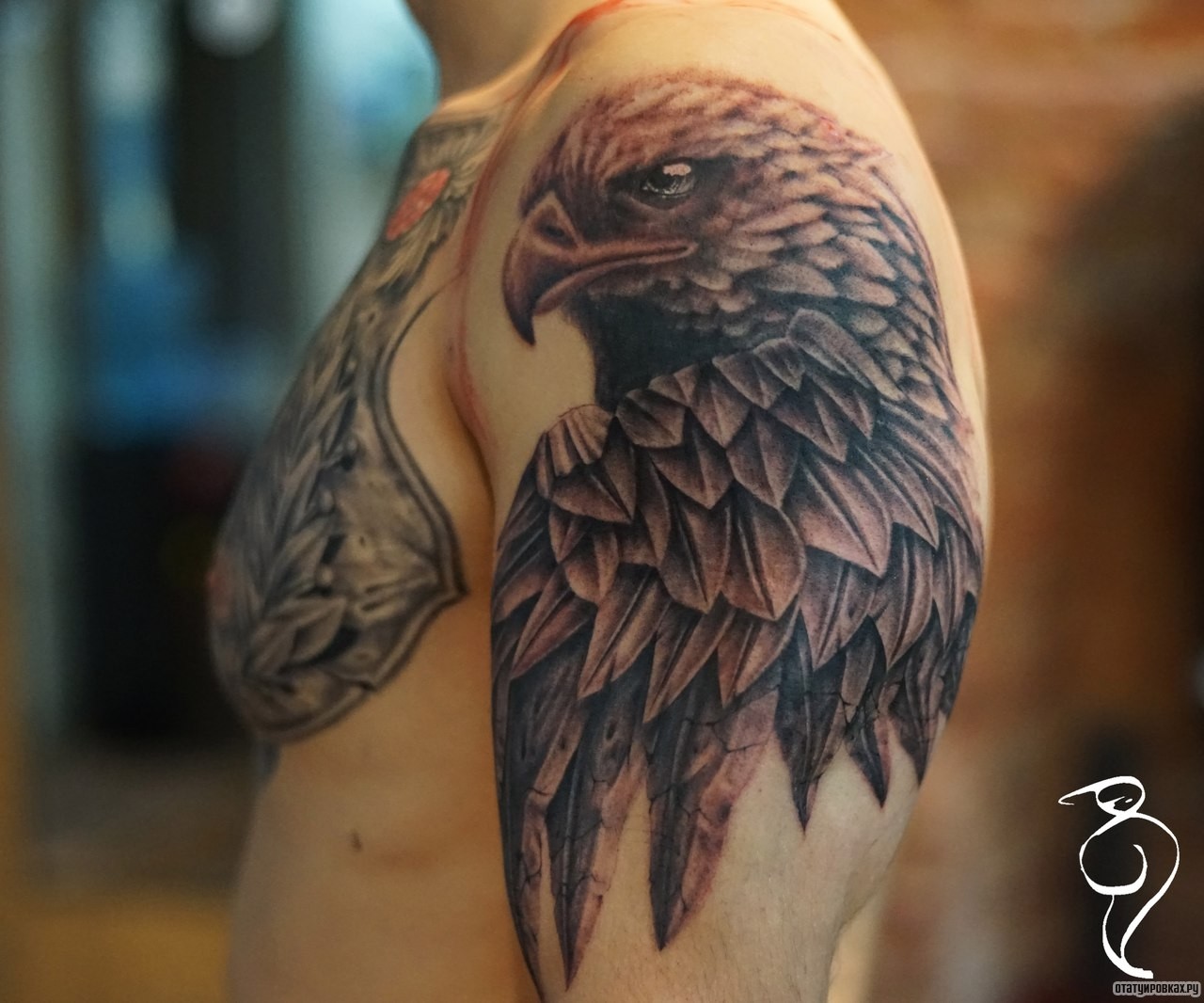 Фотография татуировки под названием «Орел»