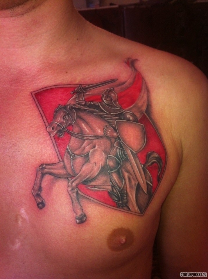 Фотография татуировки под названием «Всадник на коне»