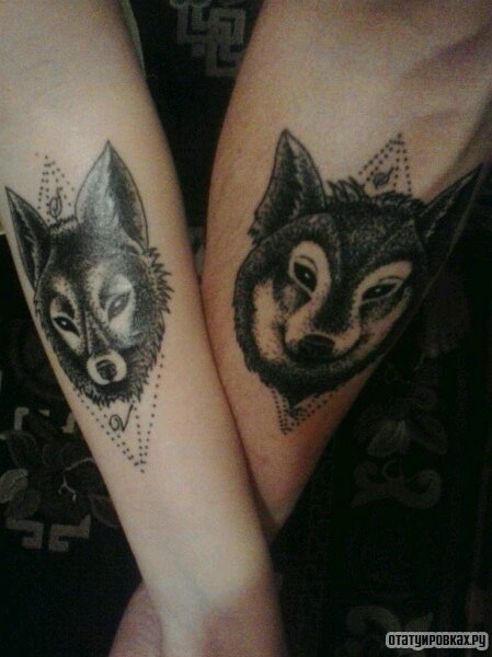 Фотография татуировки под названием «Волк узор»