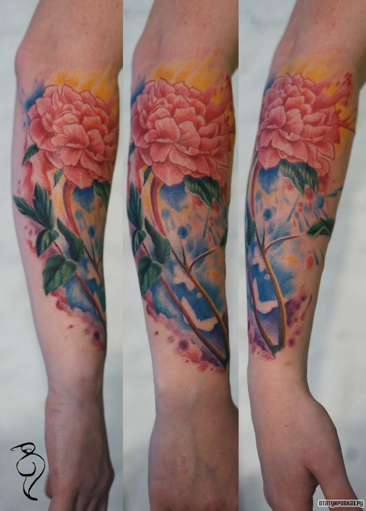 Фотография татуировки под названием «Зветок распущенный»