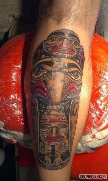 Фотография татуировки под названием «Существа майя»