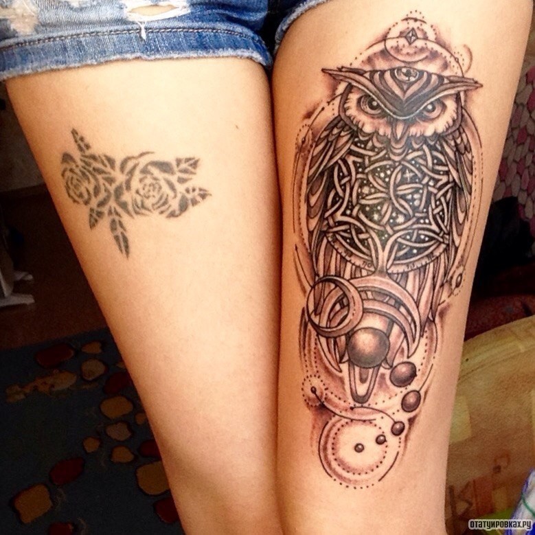 Фотография татуировки под названием «Сова узор»