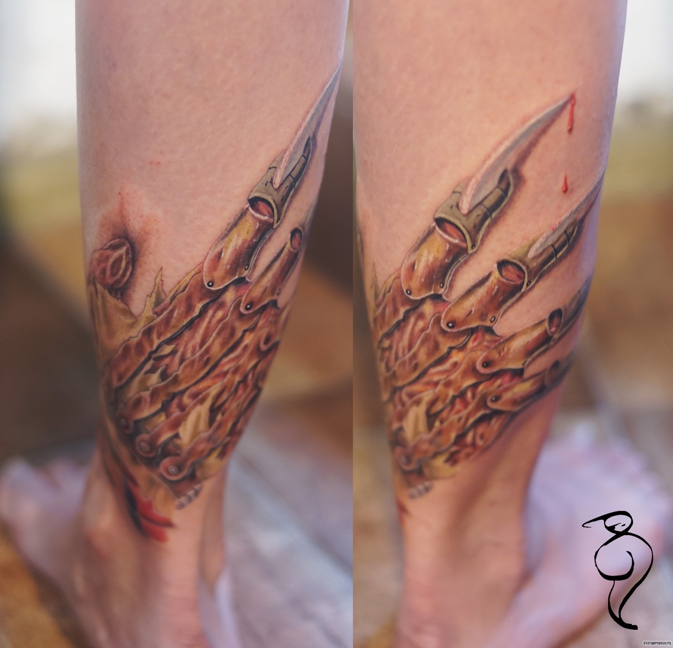 Фотография татуировки под названием «Когти огненные»