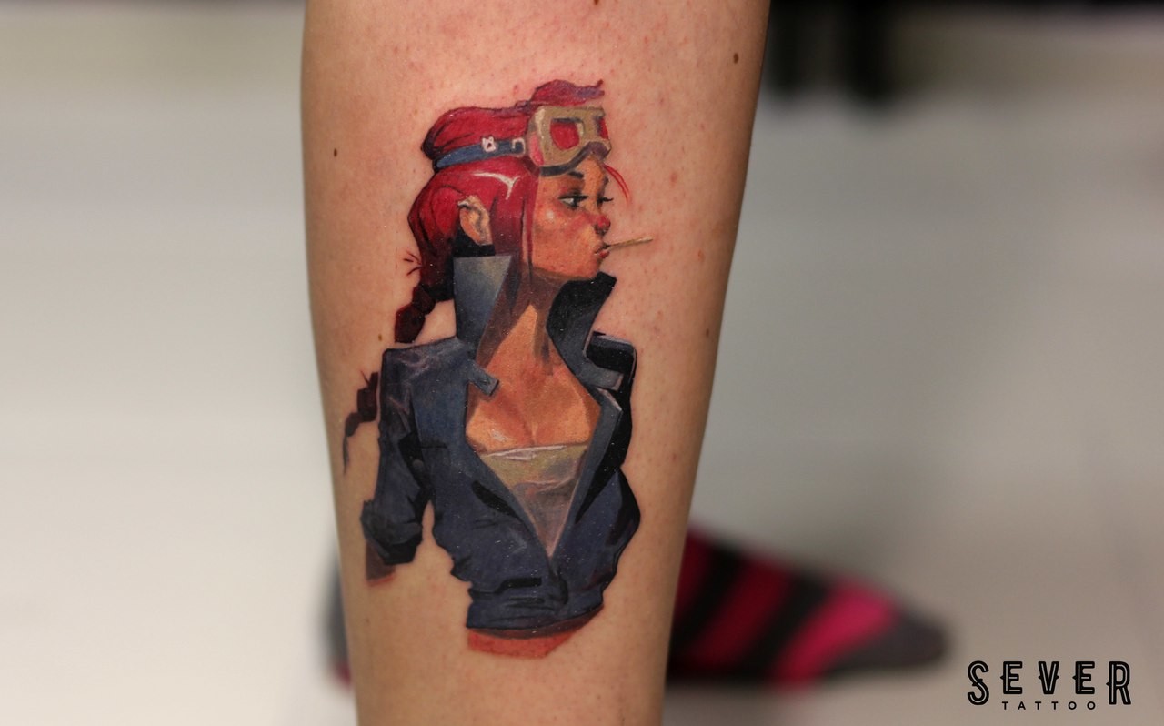 Фотография татуировки под названием «Мультяшная девушка»