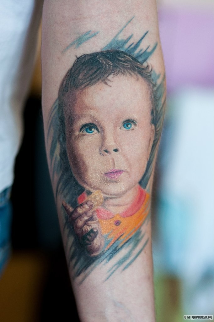 Фотография татуировки под названием «Ребенок портрет»
