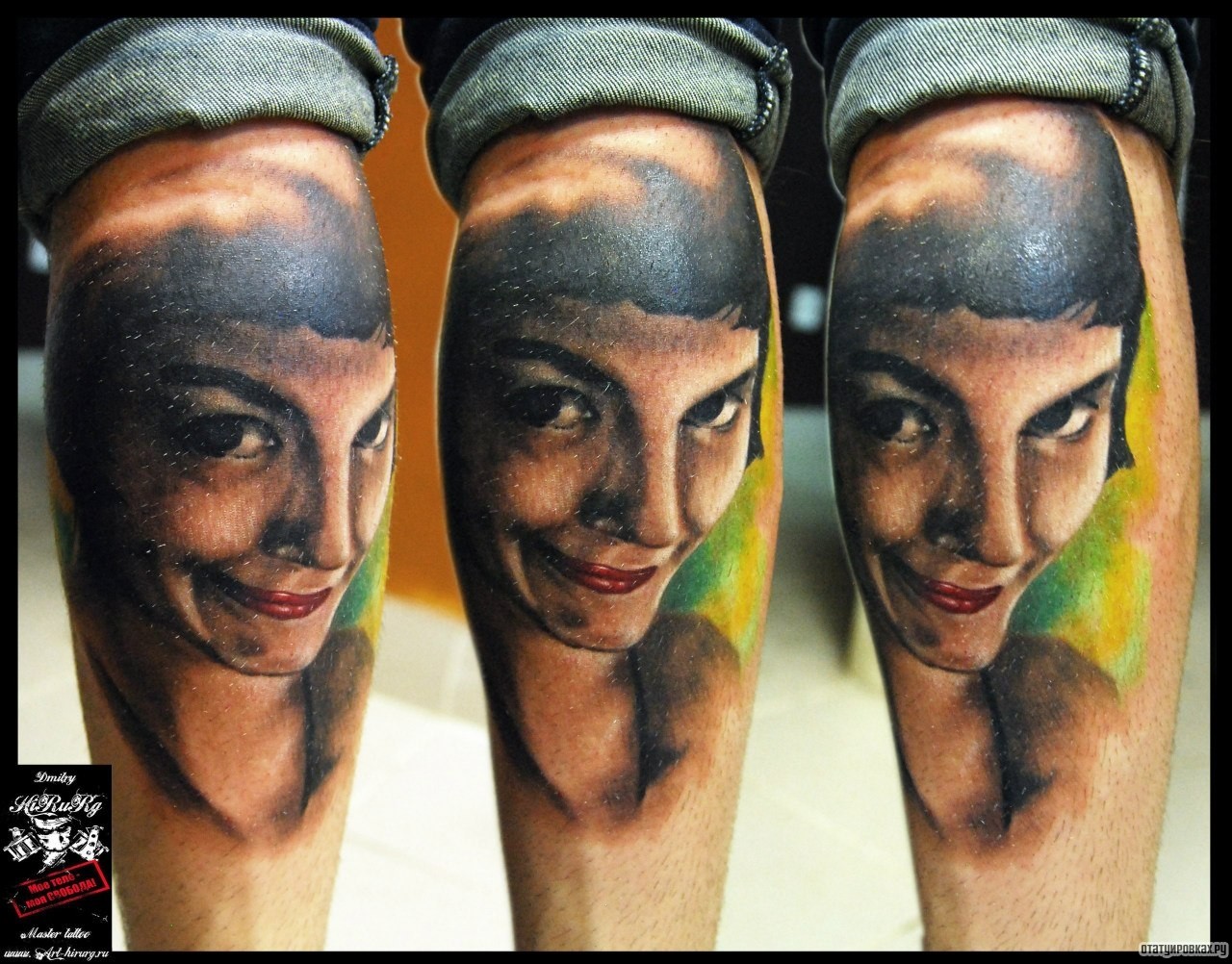 Фотография татуировки под названием «Девушка под каре»