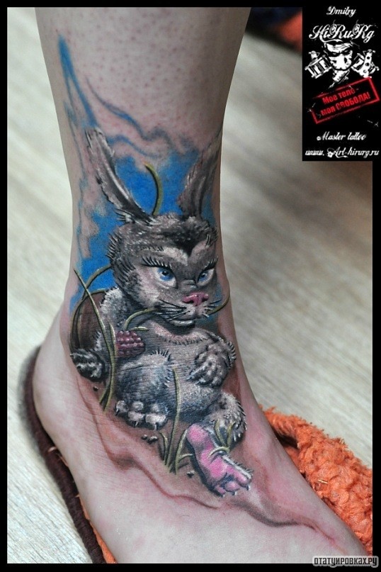 Фотография татуировки под названием «Заяц»