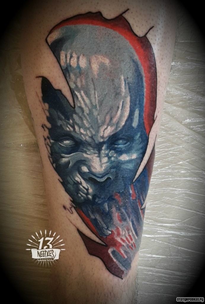 Фотография татуировки под названием «Синий дьявол»