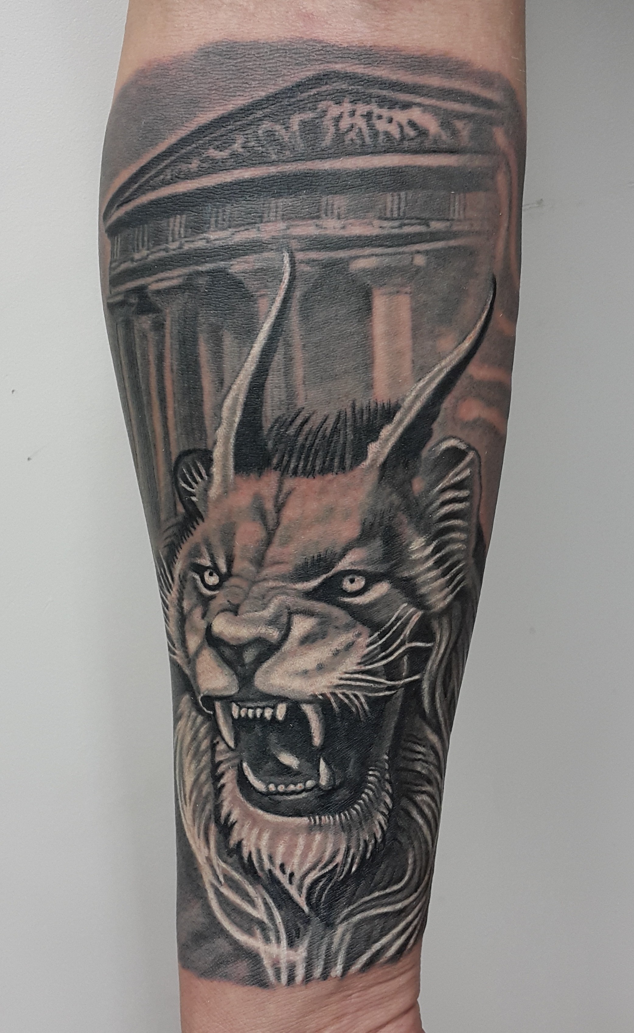 Фотография татуировки под названием «Мифический тигр»