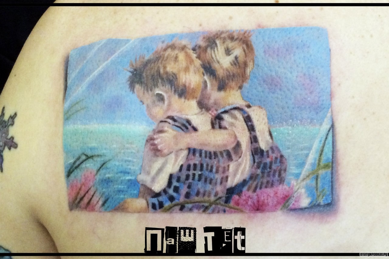 Фотография татуировки под названием «Два мальчика»