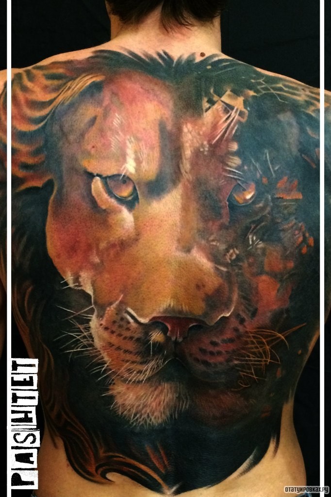 Фотография татуировки под названием «Лев»