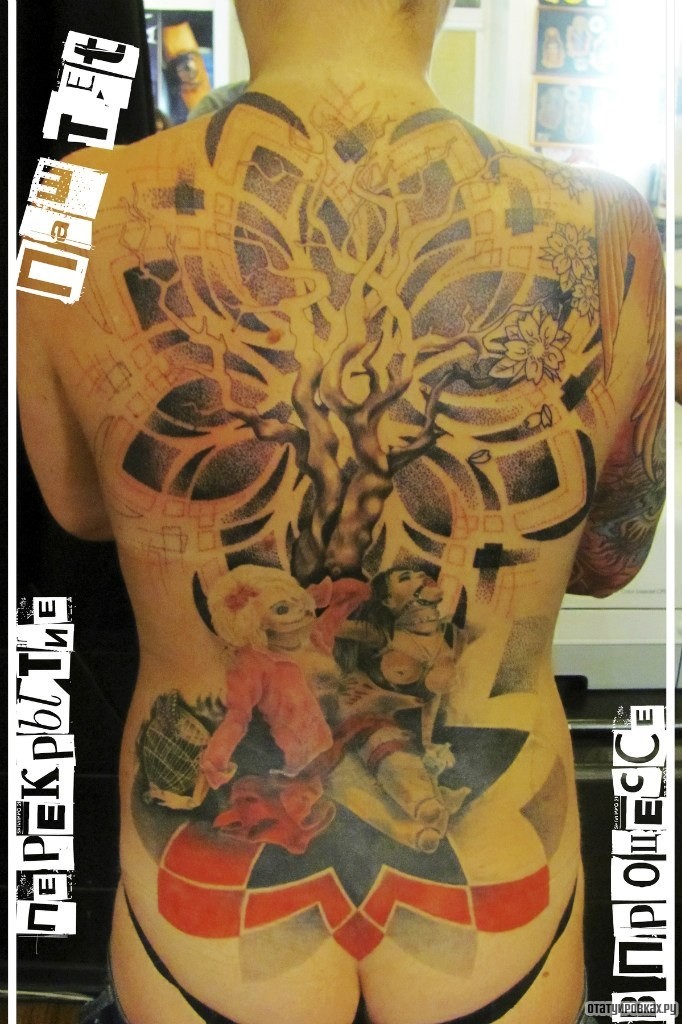 Фотография татуировки под названием «Дерево мандала»