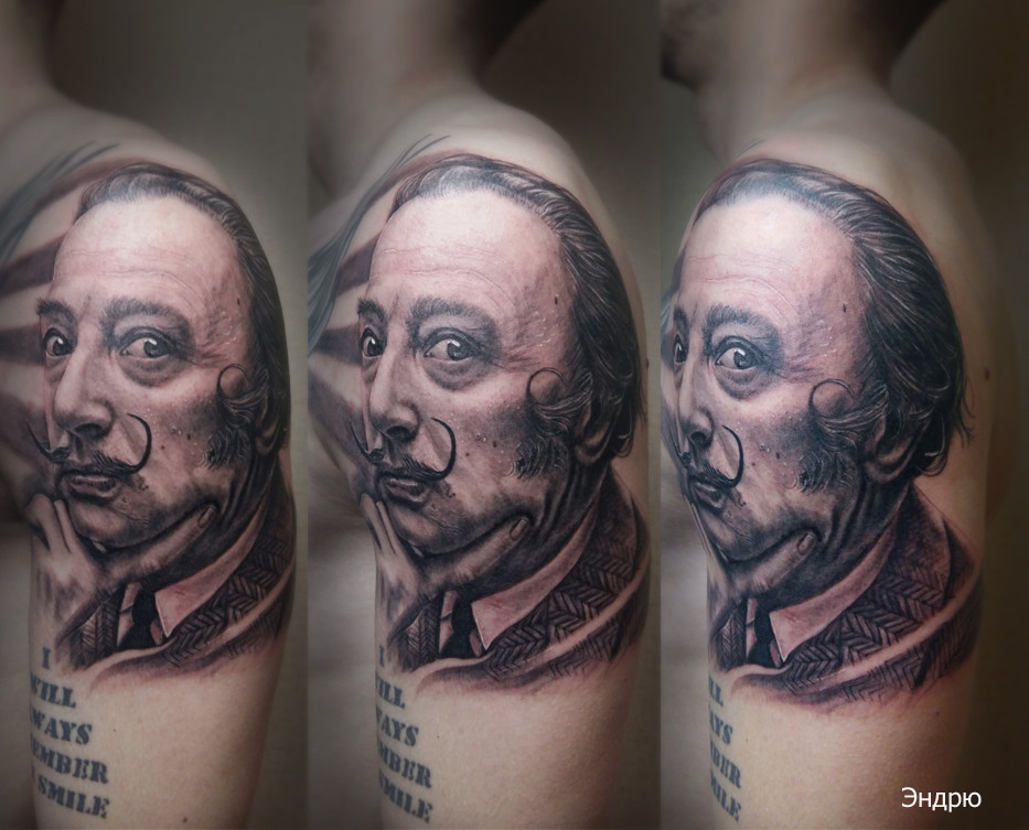 Фотография татуировки под названием «Сальвадор Дали портрет»