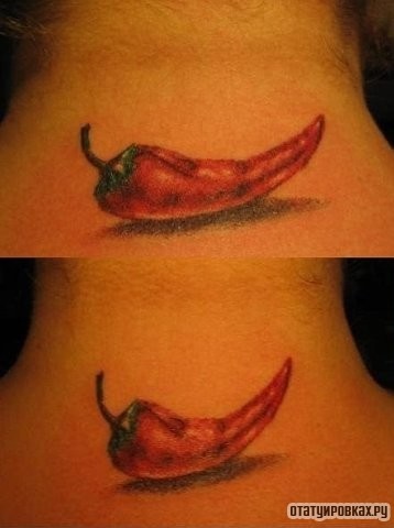 Фотография татуировки под названием «Красный перец»