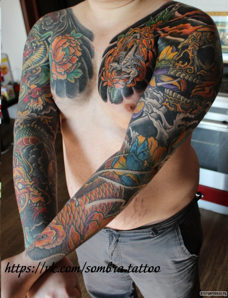 Фотография татуировки под названием «Японские рукава»