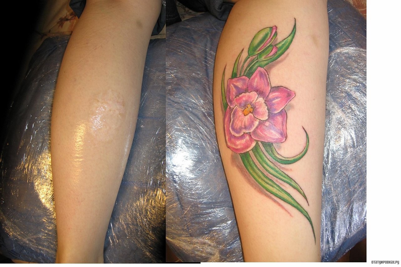 Фотография татуировки под названием «Цветок узор»