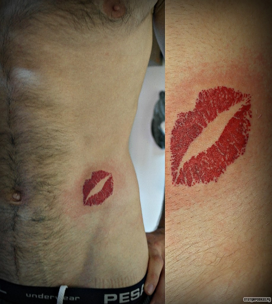 Фотография татуировки под названием «Поцелуй губы»