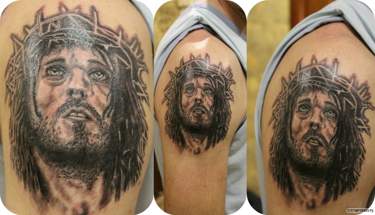 Фотография татуировки под названием «Иисус»