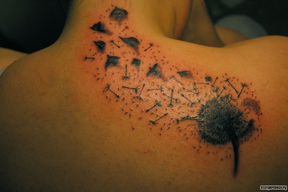 Фотография татуировки под названием «Одуванчик»