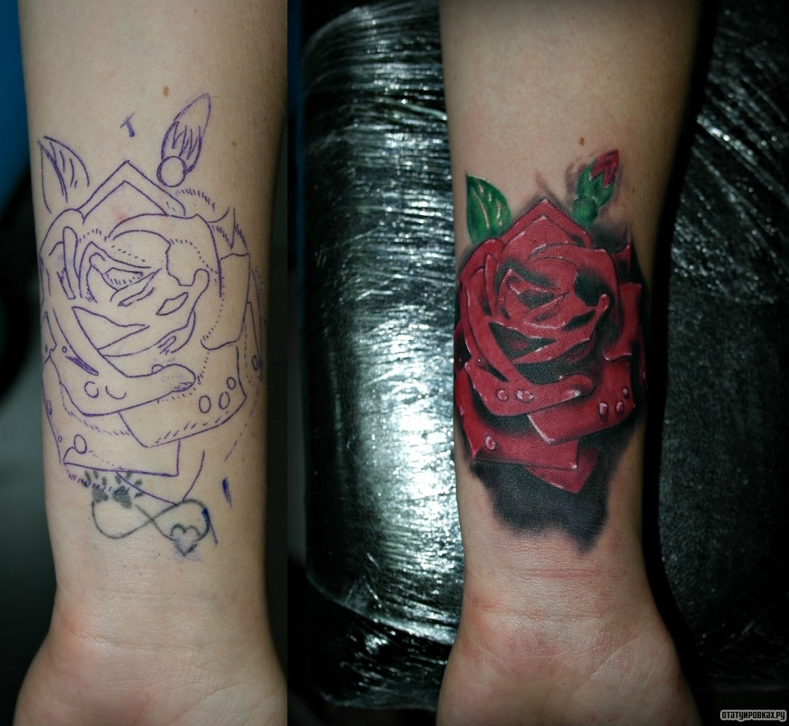 Фотография татуировки под названием «Роза»