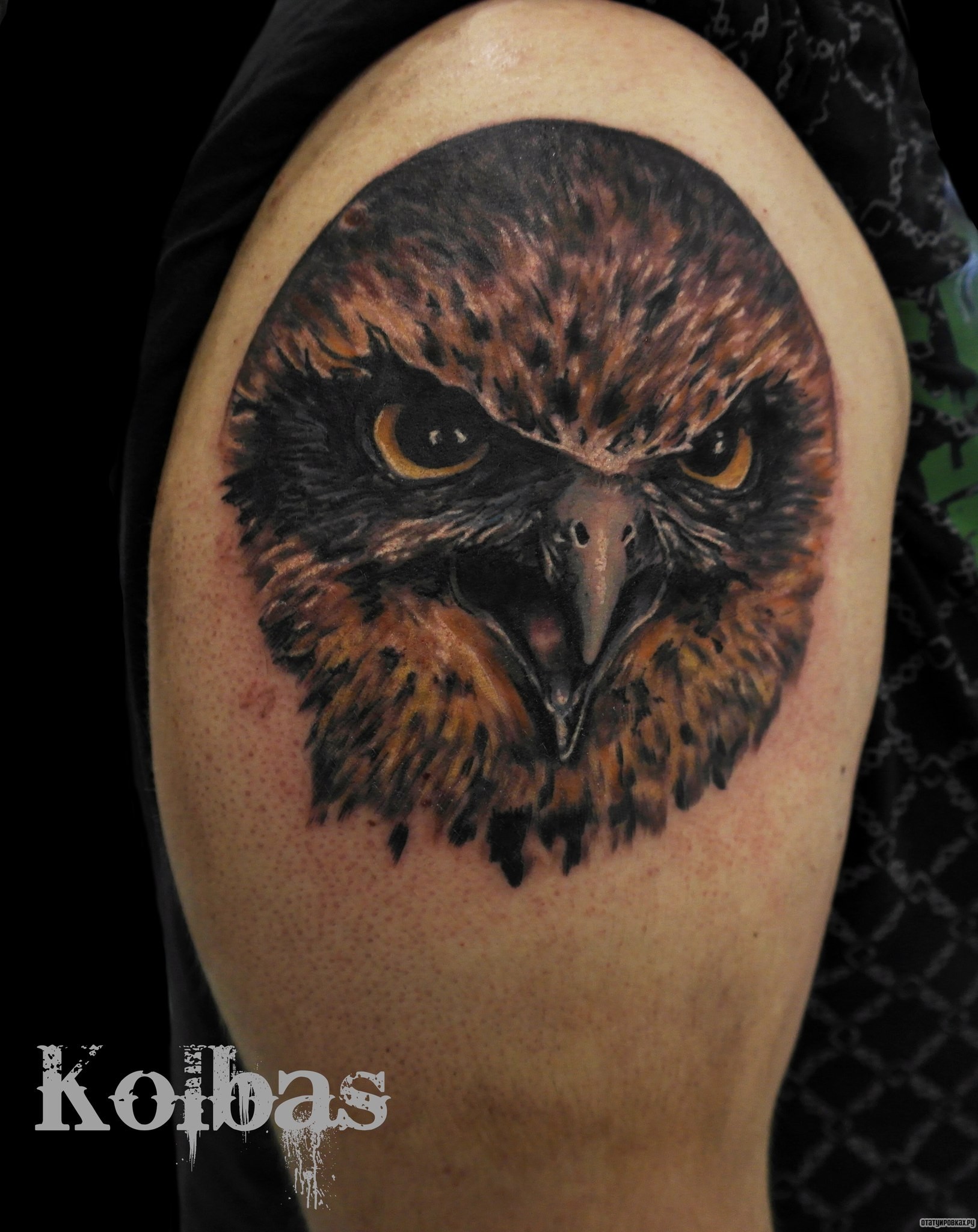 Фотография татуировки под названием «Взгляд совы»