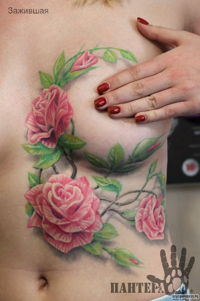 Фотография татуировки под названием «Розы узор»
