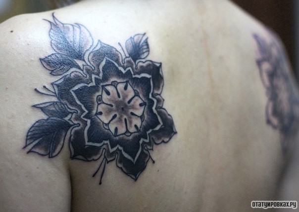 Фотография татуировки под названием «Мандала черная»