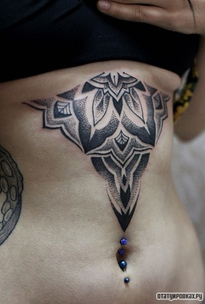 Фотография татуировки под названием «Узор дотворк мандала»
